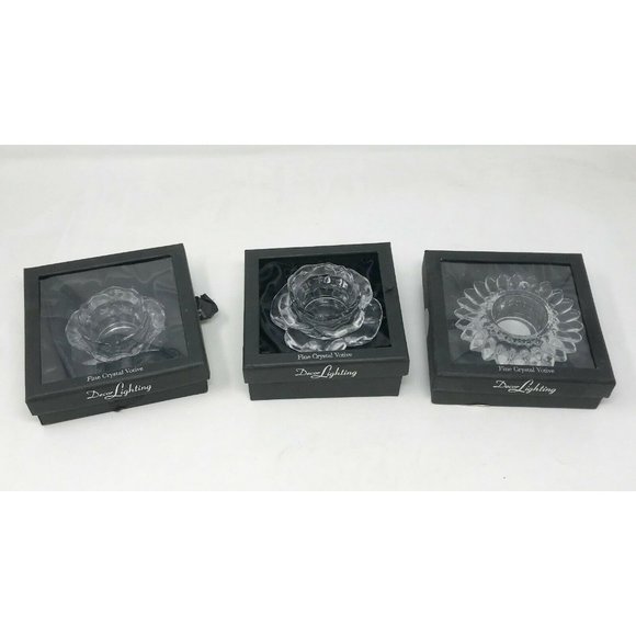 Decor Lighting Crystal Votive Set Studio by Studio Silversmiths - Picture 1 of 11